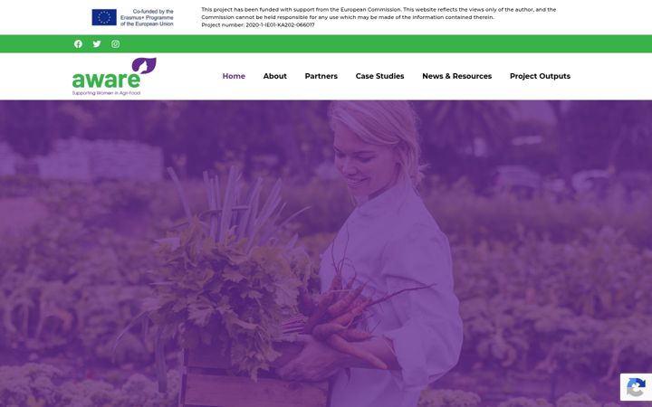Ekrānuzņēmums no agriwomenaware.eu