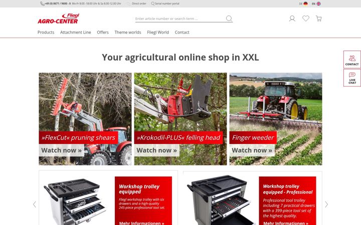 Screenshot stránky agro-center.com