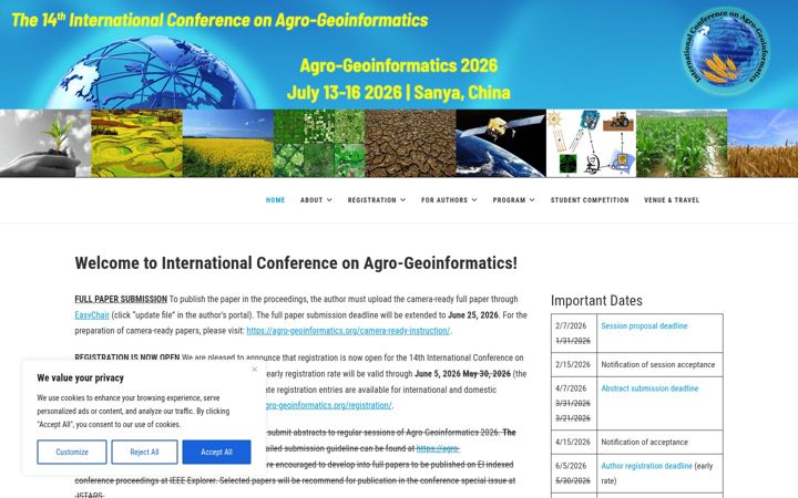 Screenshot of agro-geoinformatics.org