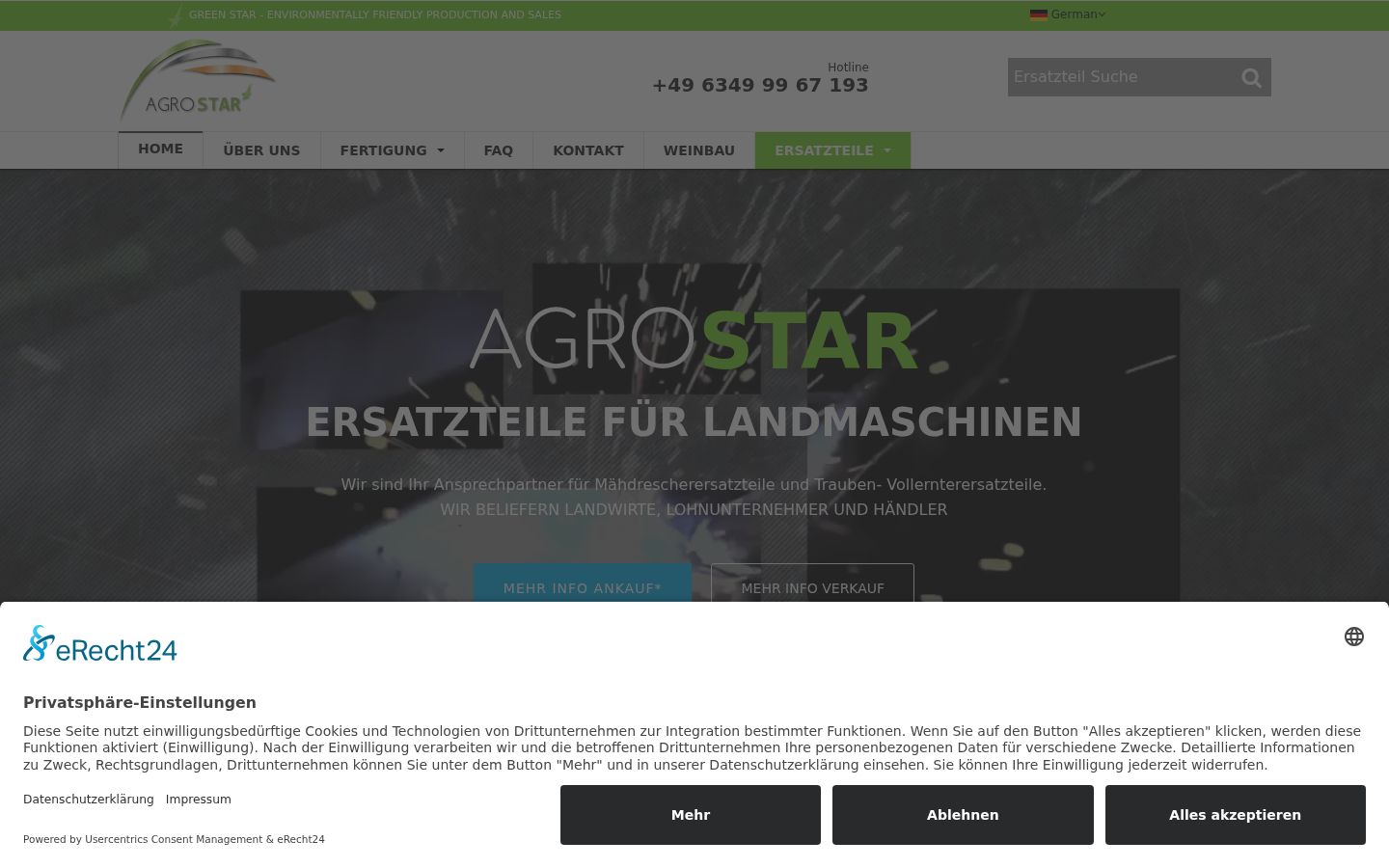 Screenshot del banner di consenso mostrato prima di qualsiasi interazione