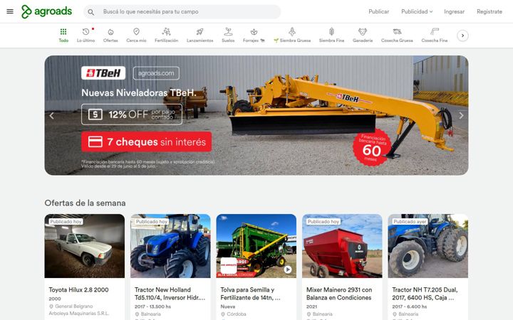 Screenshot of agroads.com.ar