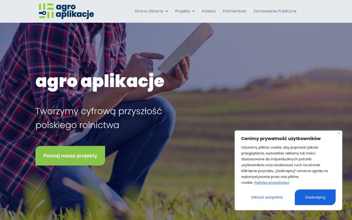 Kuvakaappaus sivustosta agroapp.com.pl