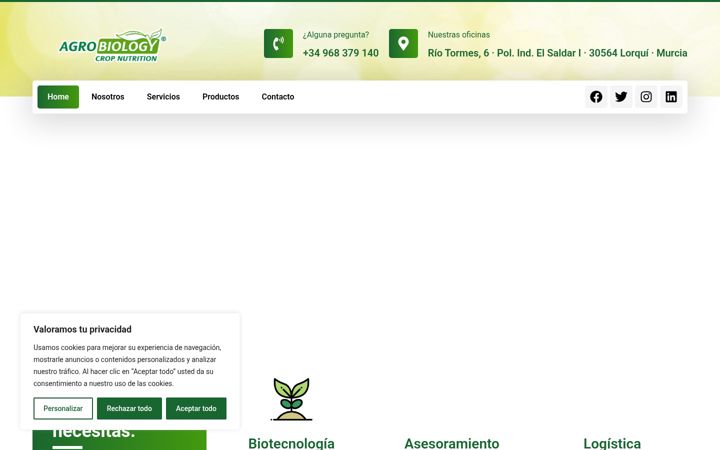 Zrzut ekranu agrobiology.es