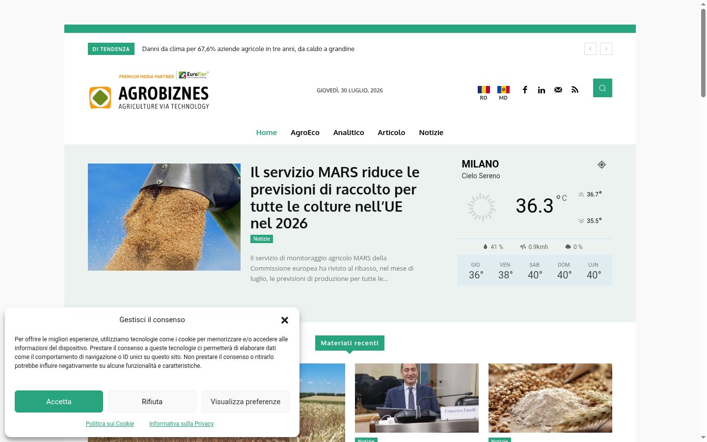 Capture d'écran de la bannière de consentement affichée avant toute interaction