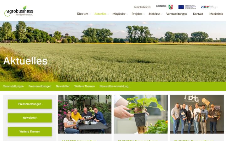 Ekraanipilt saidist agrobusiness-niederrhein.de