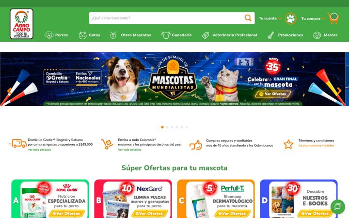 Screenshot of agrocampo.com.co