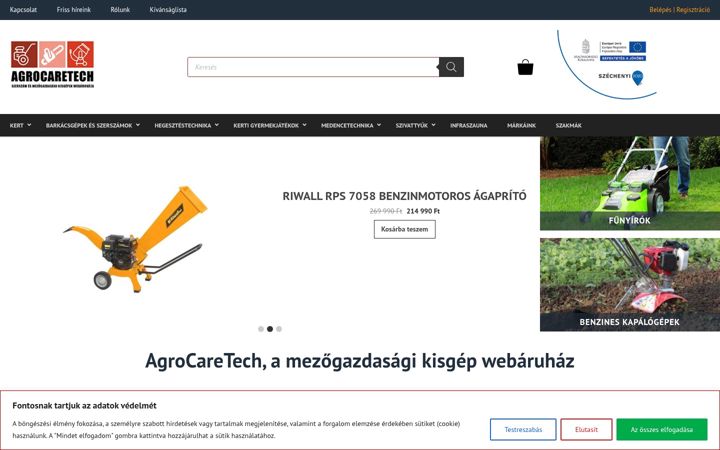 Ekraanipilt saidist agrocaretech.hu