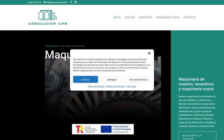Ekraanipilt saidist agrocasioncmb.es