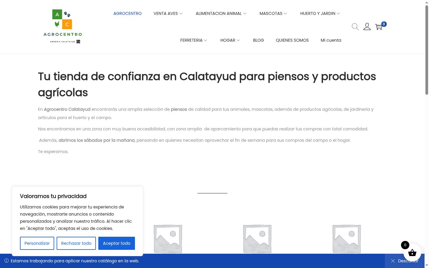 Captura de ecrã do banner de consentimento apresentado antes de qualquer interação