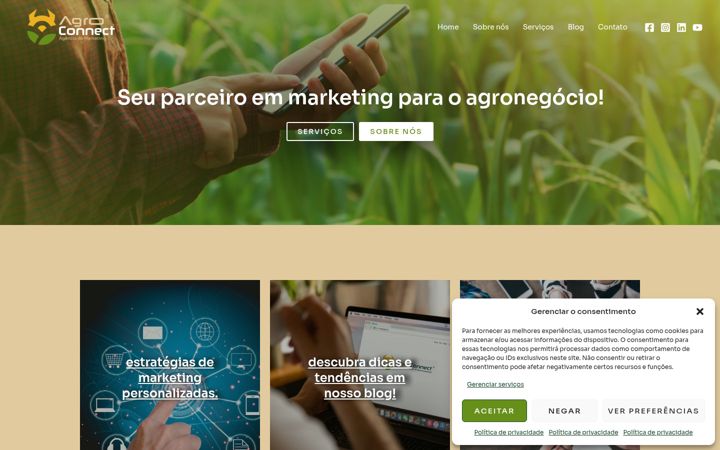 Captură de ecran a agroconnectam.com.br