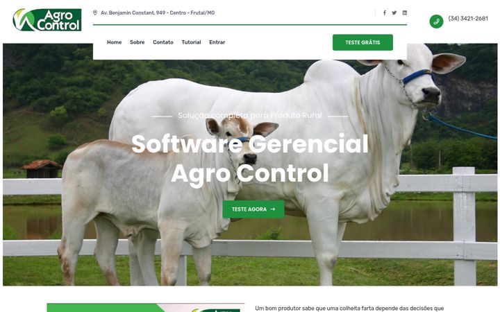 Screenshot of agrocontrolweb.com.br