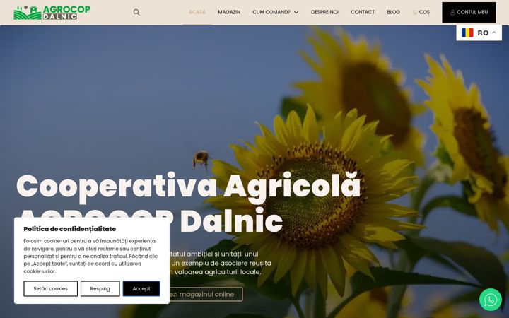 Snimka zaslona za agrocop.ro