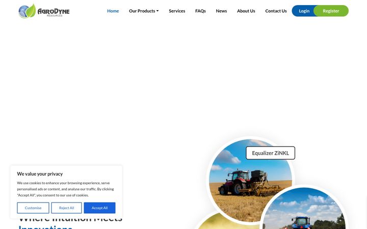 Screenshot of agrodyne.com