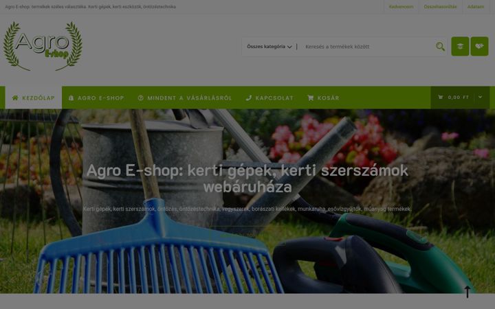 Capture d'écran de agroeshop.hu