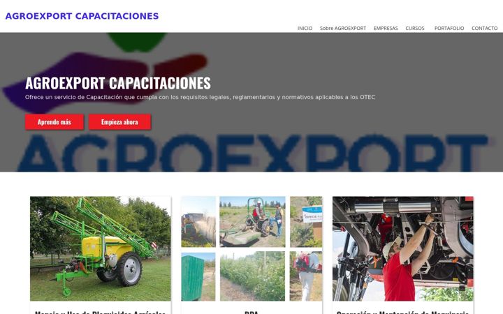 Screenshot of agroexportcapacitaciones.cl