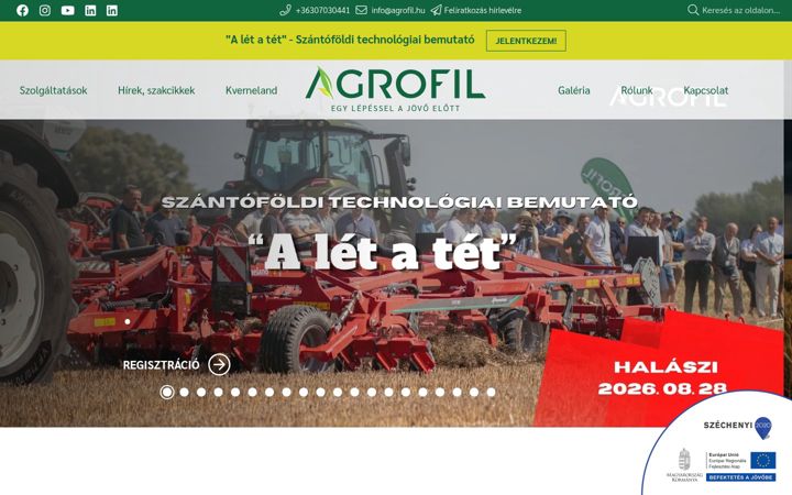 Capture d'écran de agrofil.hu