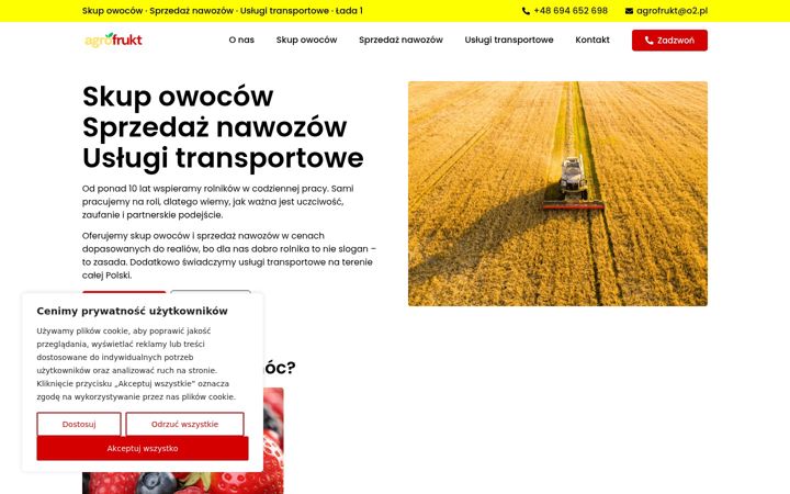 Capture d'écran de agrofrukt-gora.pl