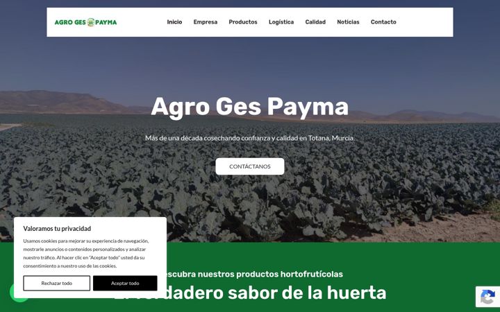 Snímek obrazovky agrogespayma.com