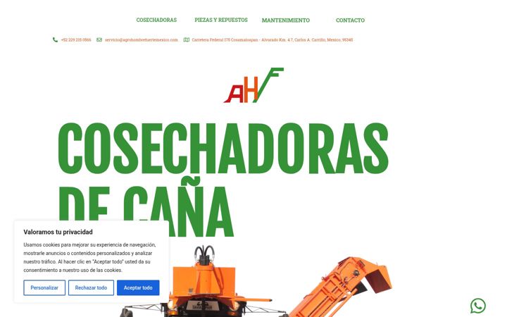 Snímek obrazovky agrohombrefuertemexico.com