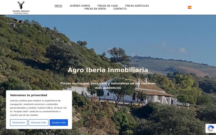 Screenshot of agroiberiainmobiliaria.com