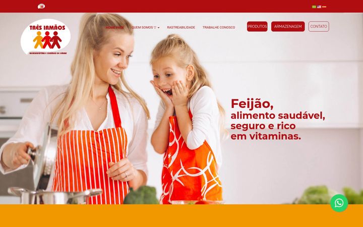 Screenshot of agroindustriatresirmaos.com.br