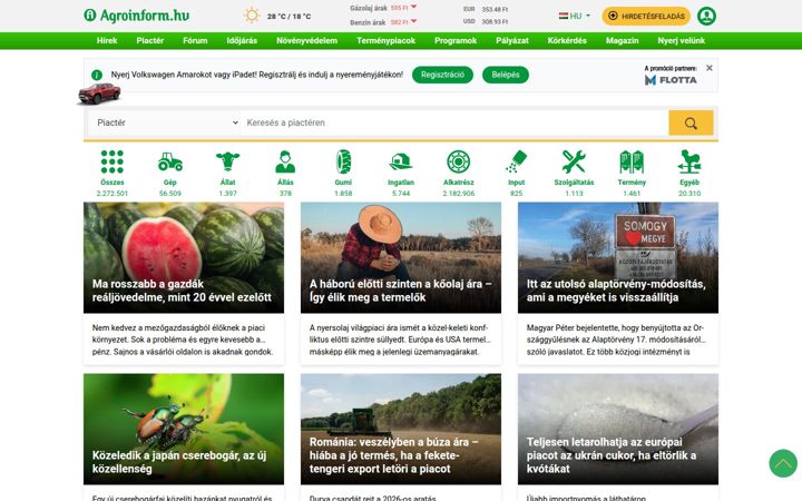 Screenshot of agroinform.hu