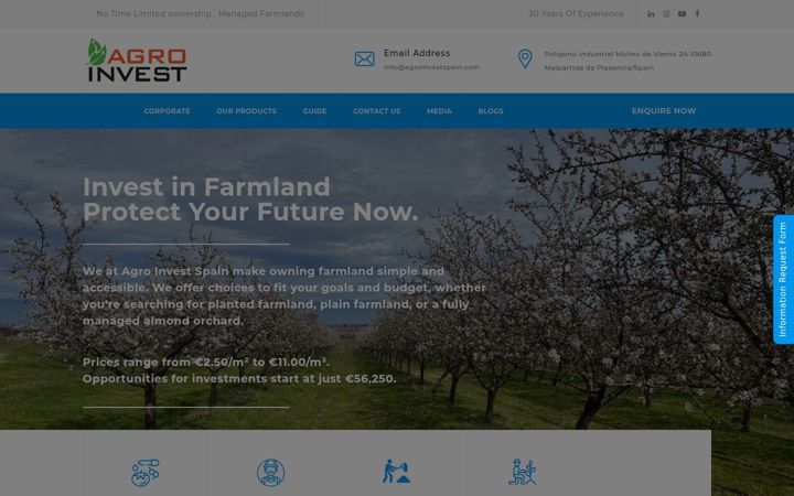 Screenshot of agroinvestspain.com