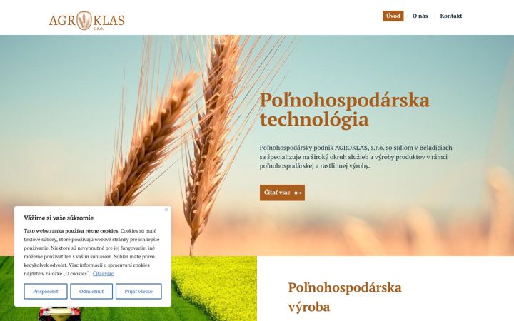 Screenshot von agroklas.sk