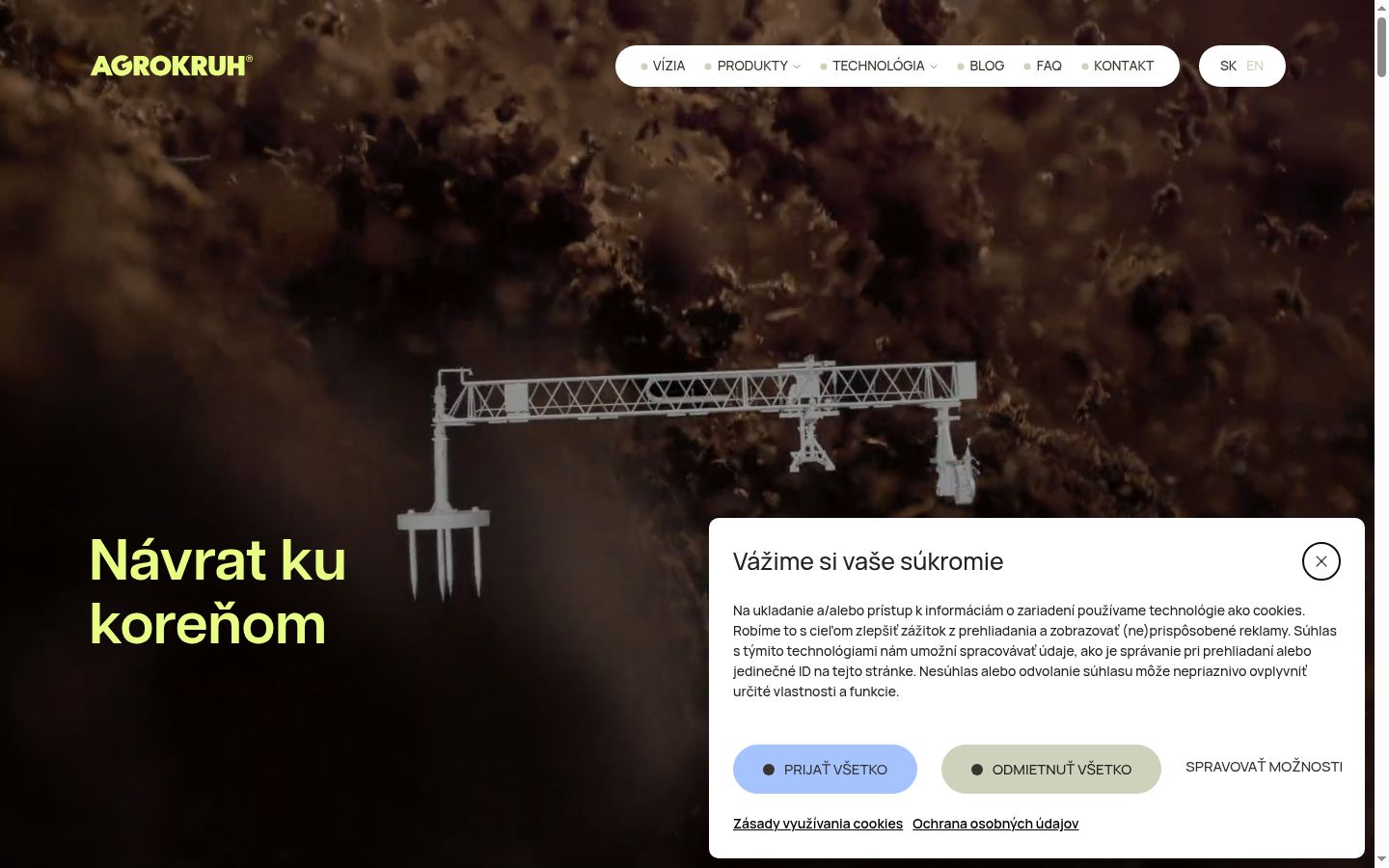 Snímek obrazovky baneru souhlasu zobrazeného před jakoukoli interakcí