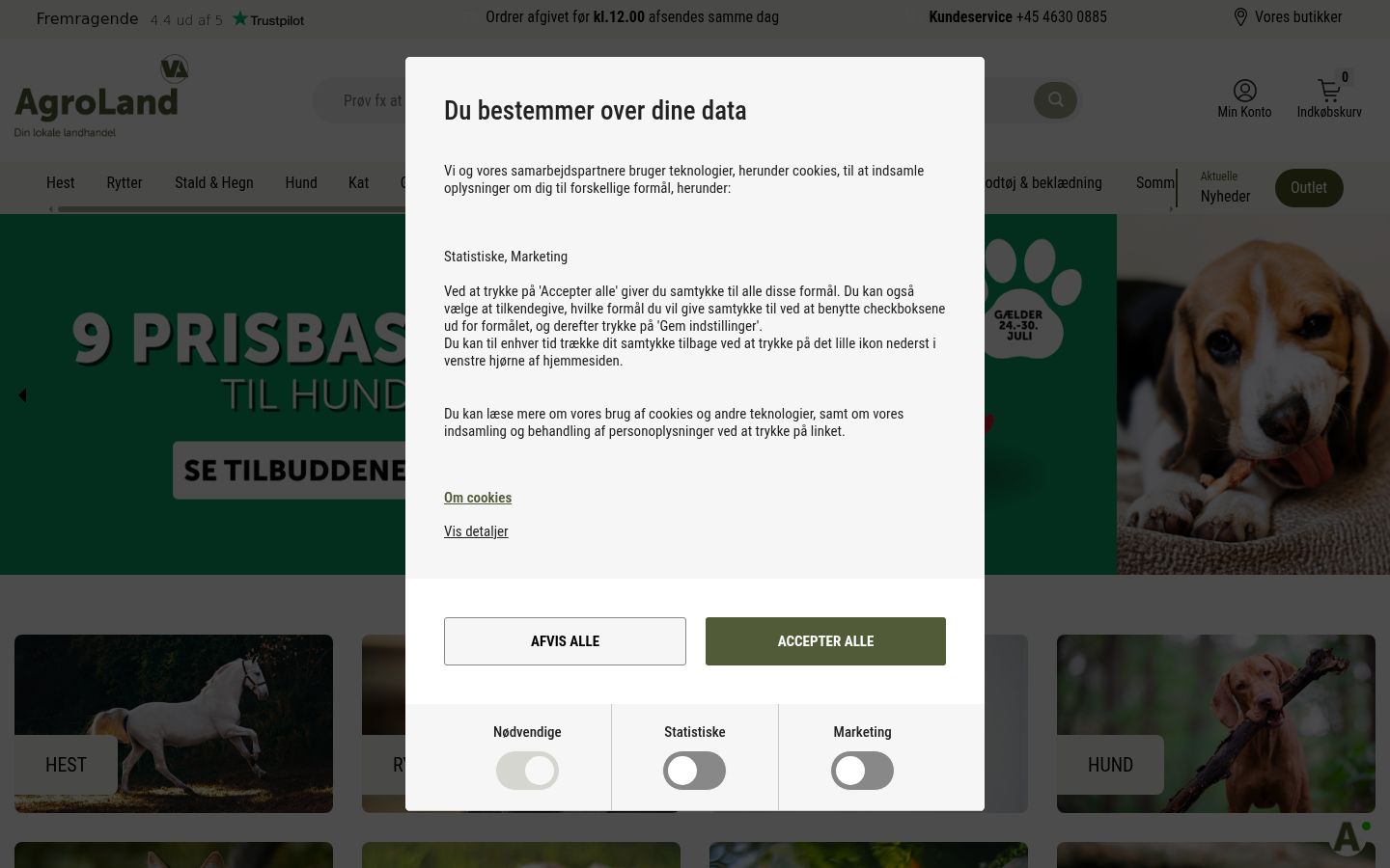 Screenshot of the consent banner shown before any interaction