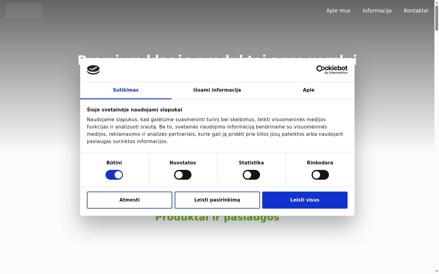 Screenshot tal-banner tal-kunsens muri qabel kwalunkwe interazzjoni