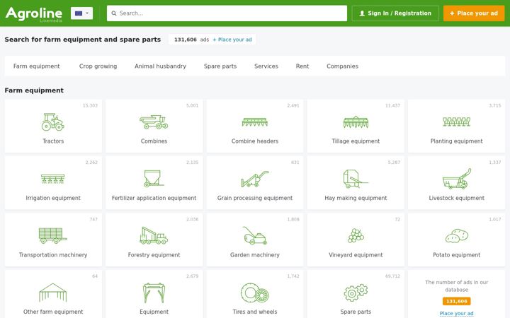 Screenshot of agroline.com