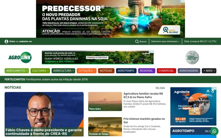 Screenshot of agrolink.com.br