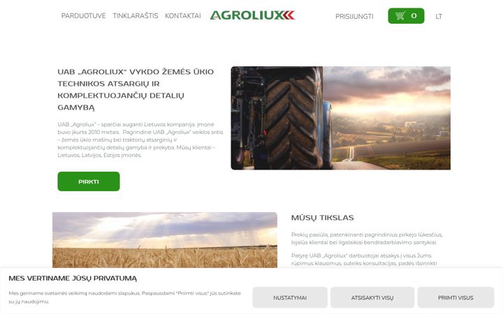 Captură de ecran a agroliux.lt