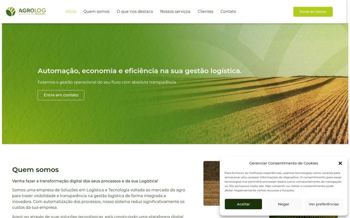Captură de ecran a agrologsolucoes.com.br