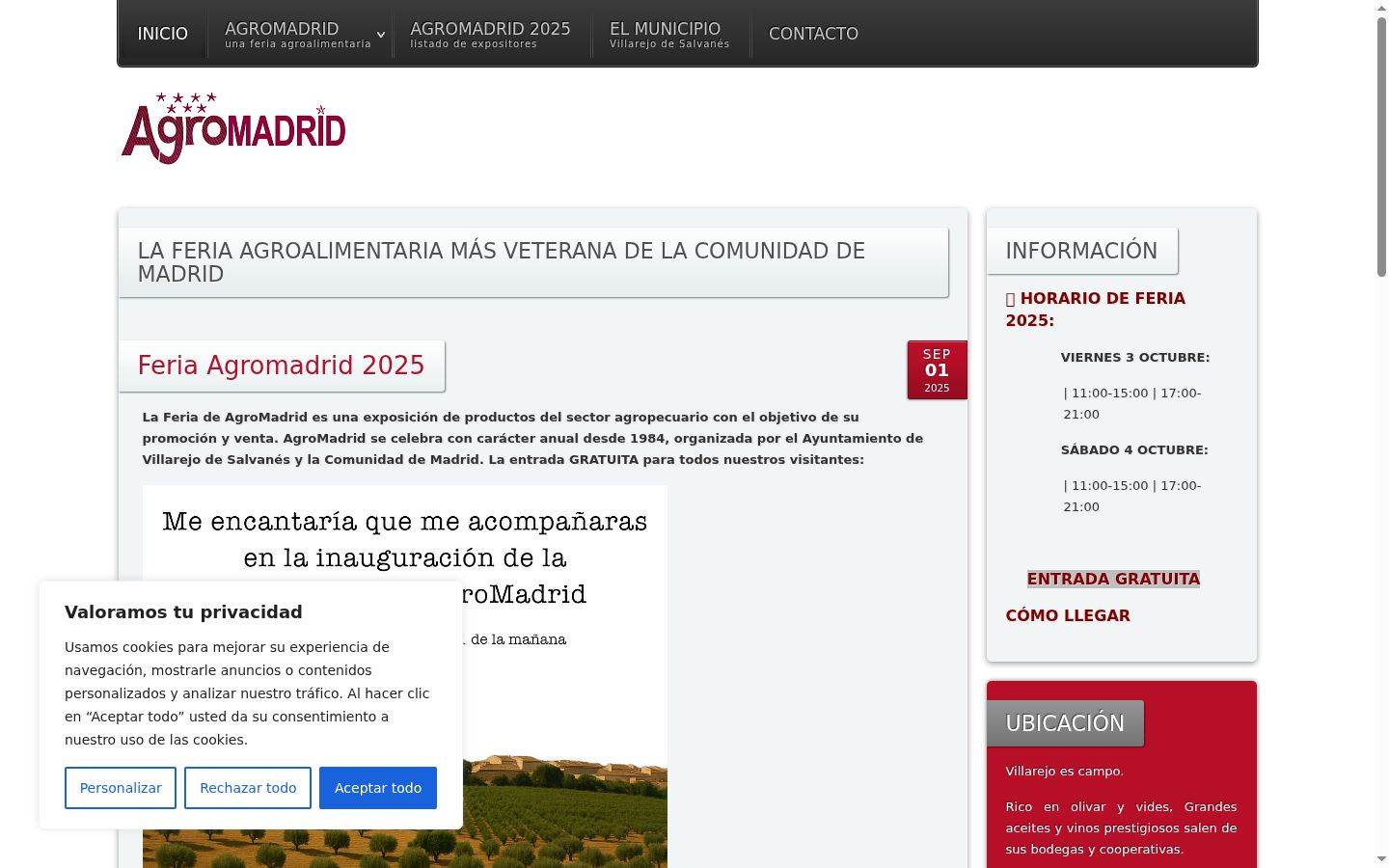Screenshot of the consent banner shown before any interaction