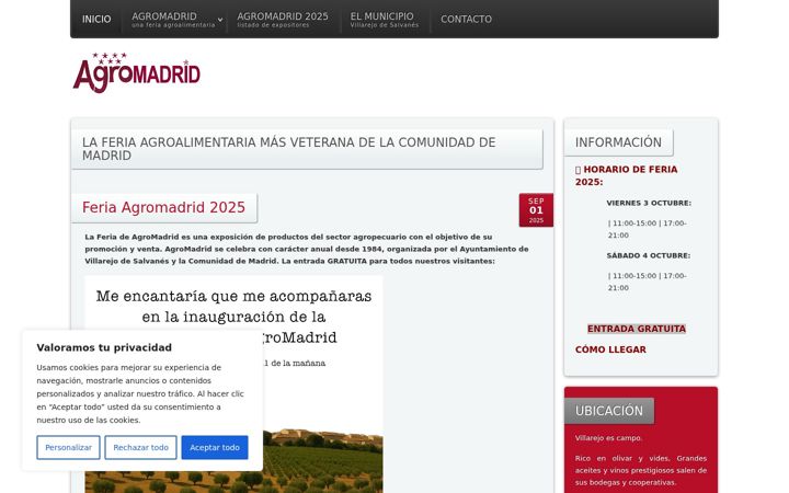 Screenshot of agromadrid.org