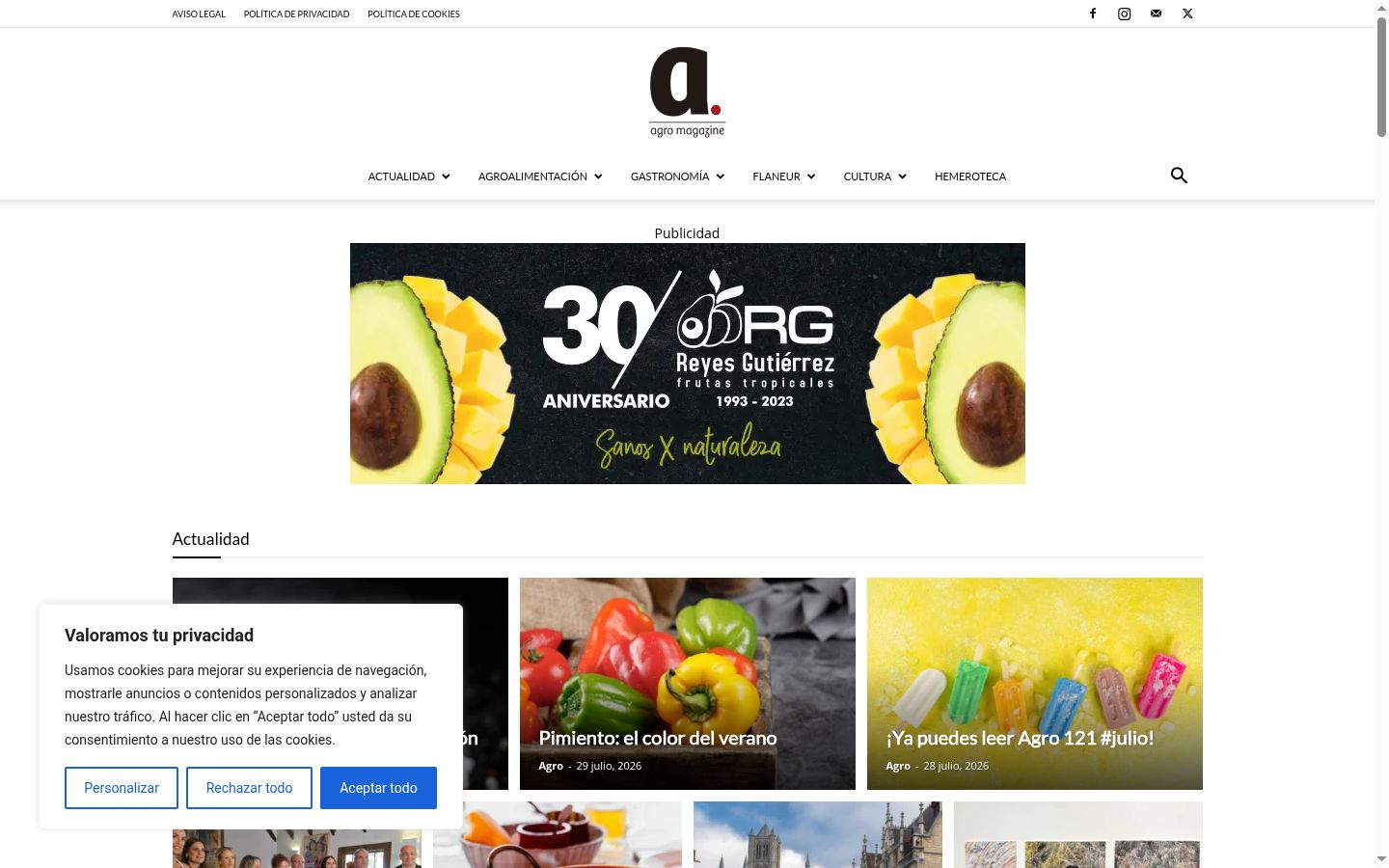 Screenshot del banner di consenso mostrato prima di qualsiasi interazione