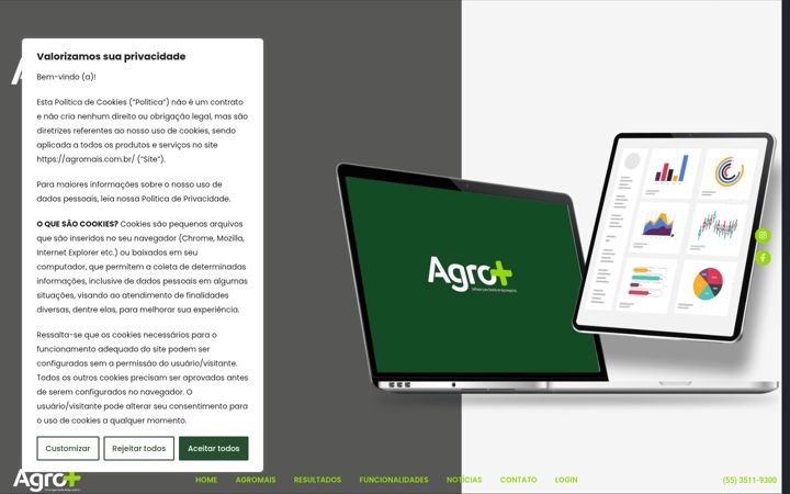 Screenshot of agromais.com.br
