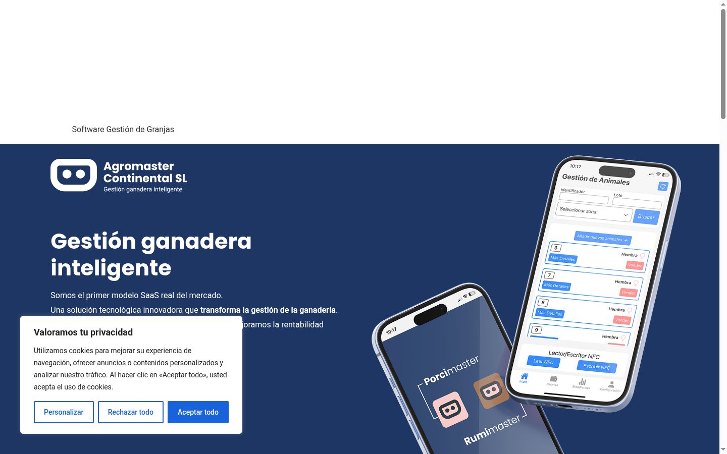 Screenshot of the consent banner shown before any interaction