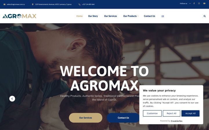 Screenshot of agromax.com.cy