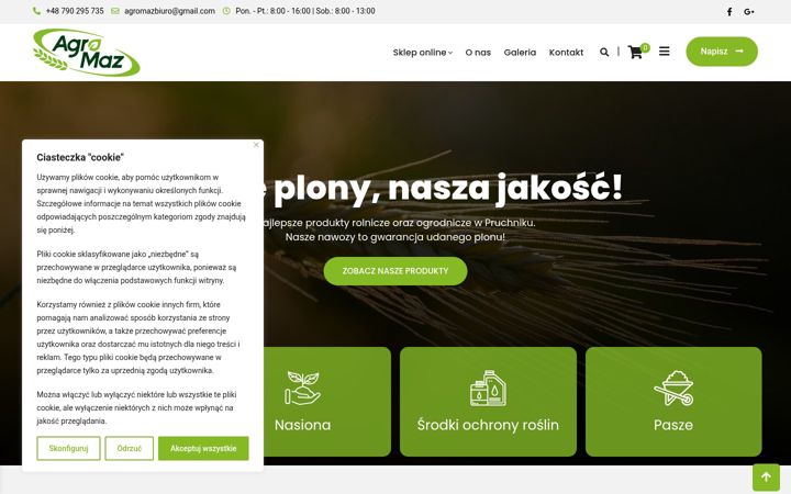 Kuvakaappaus sivustosta agromaz.pl
