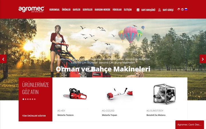 Screenshot of agromec.com.tr
