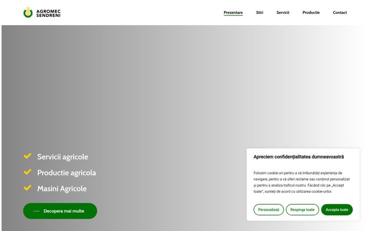 Screenshot of agromecsendreni.ro