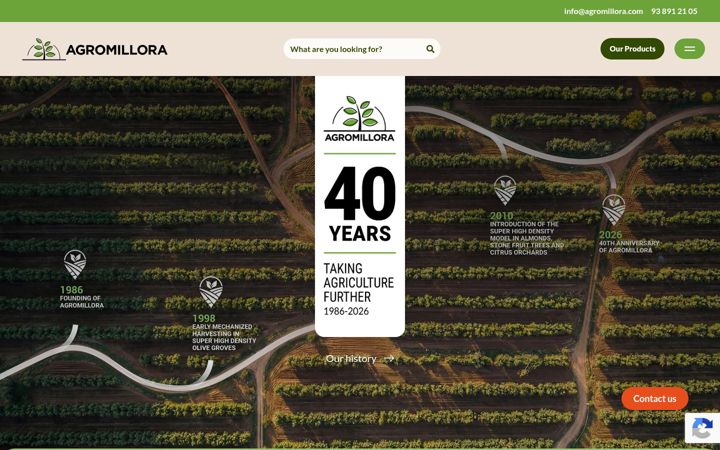 Screenshot of agromillora.com