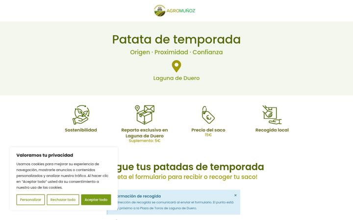 Screenshot of agromunoz.com