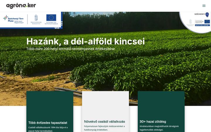 Snímek obrazovky agronaker.hu