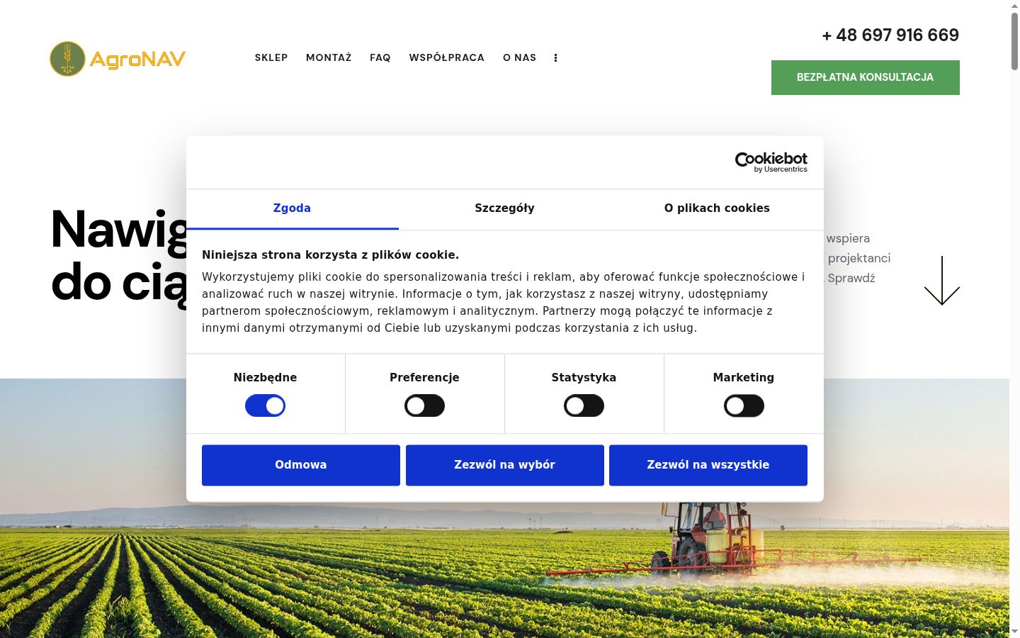 Screenshot of the consent banner shown before any interaction