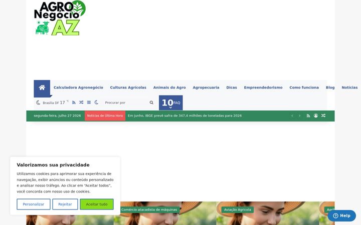 Screenshot of agronegocioaz.com.br