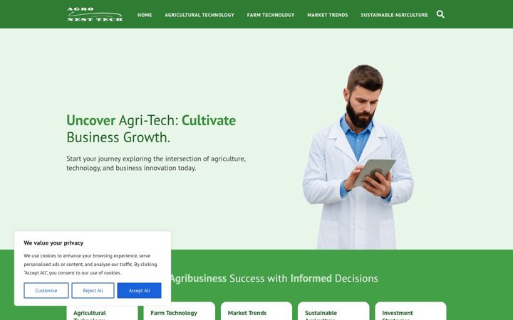 Screenshot of agronesttech.com